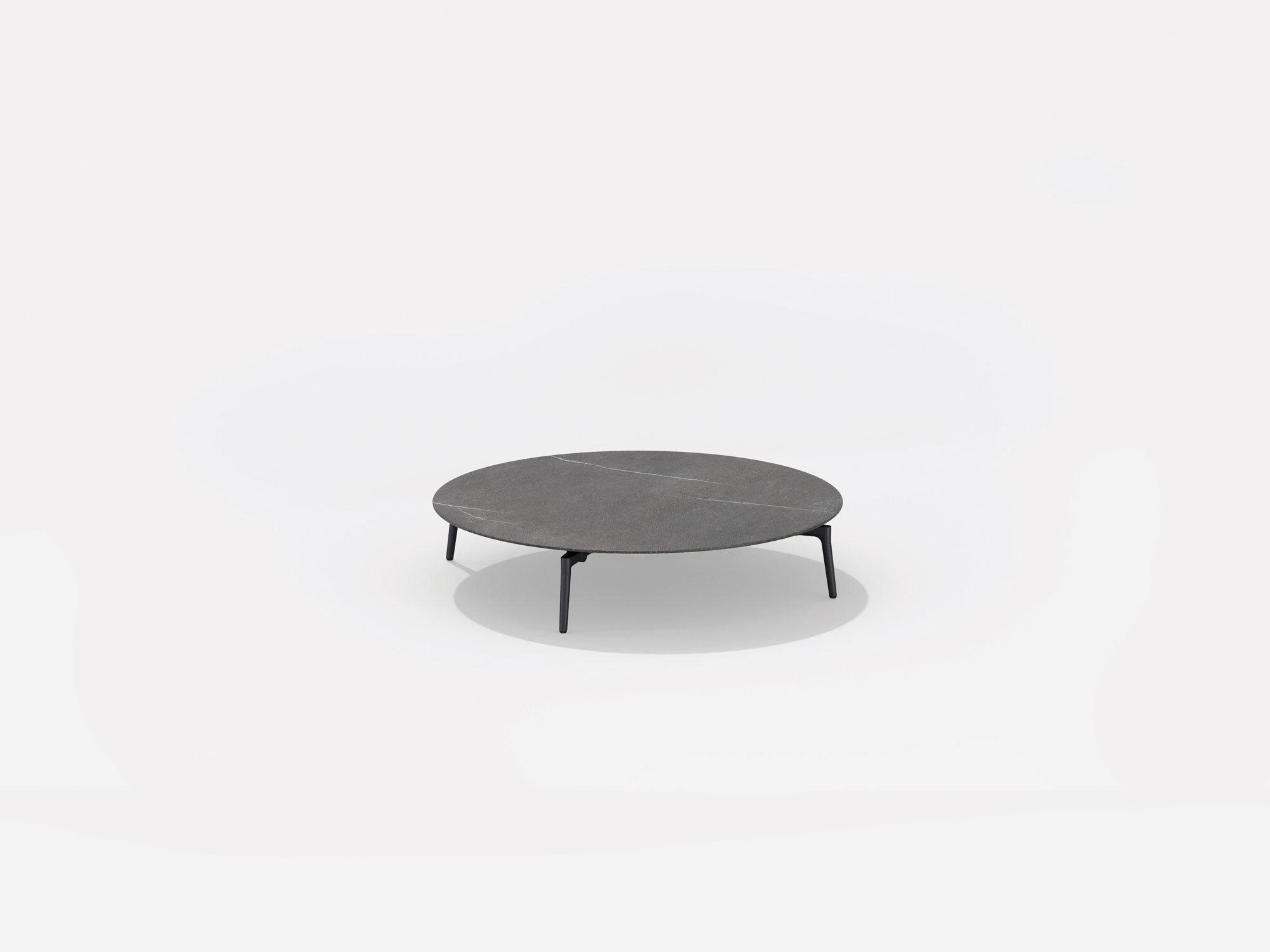 Aikana | Low round table with top in porcelain stoneware