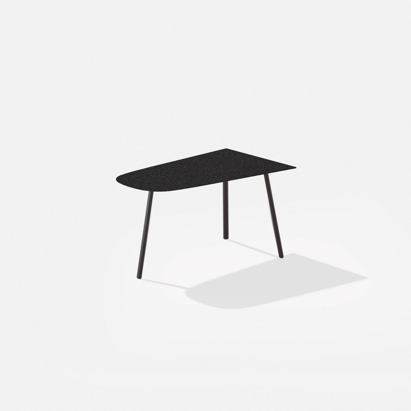 Mosaiko | Low table with top in speckled aluminium 90 x 56 x h 38/45 cm