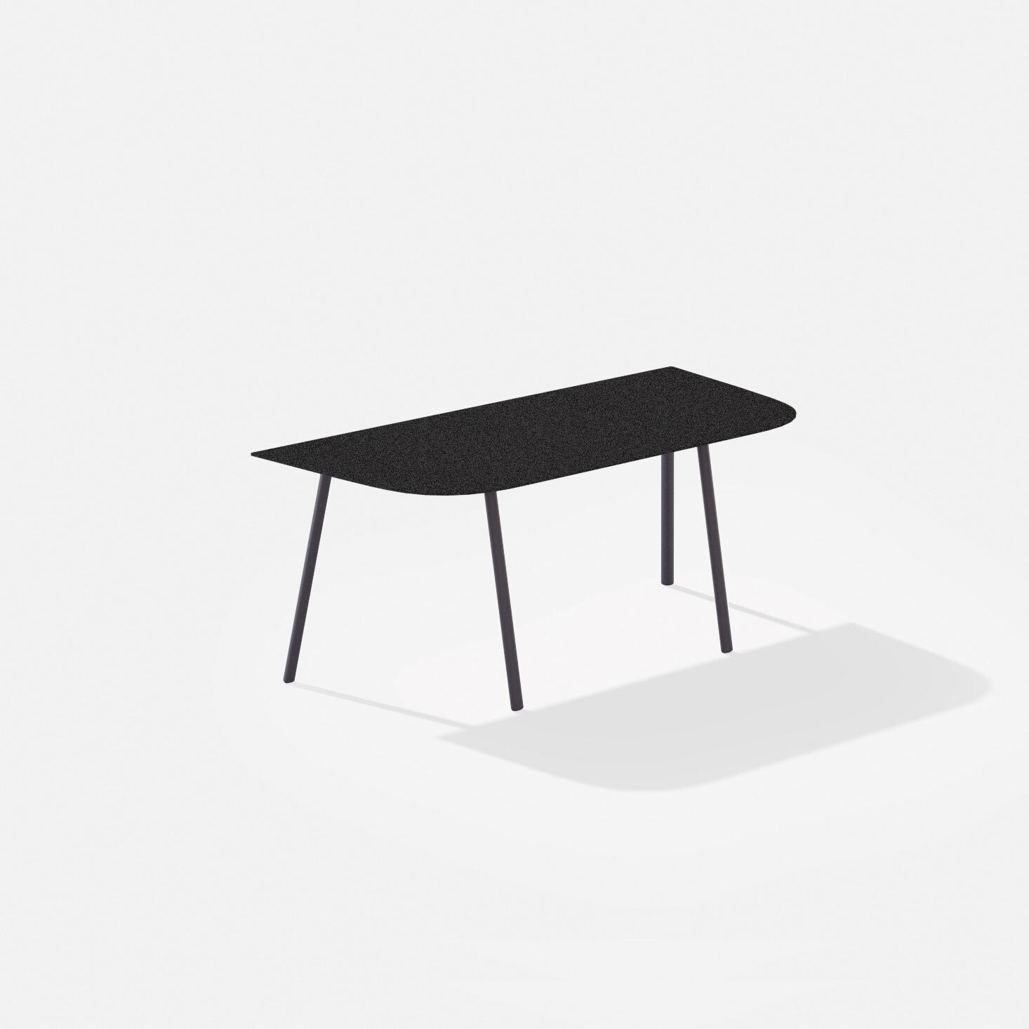Mosaiko | Low table with top in speckled aluminium 120 x 56 x h 38/45 cm