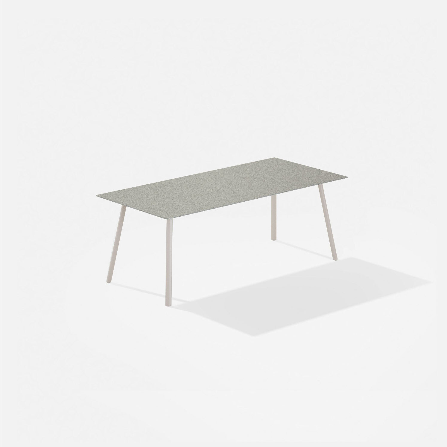 Mosaiko | Low rectangular table with top in speckled aluminium