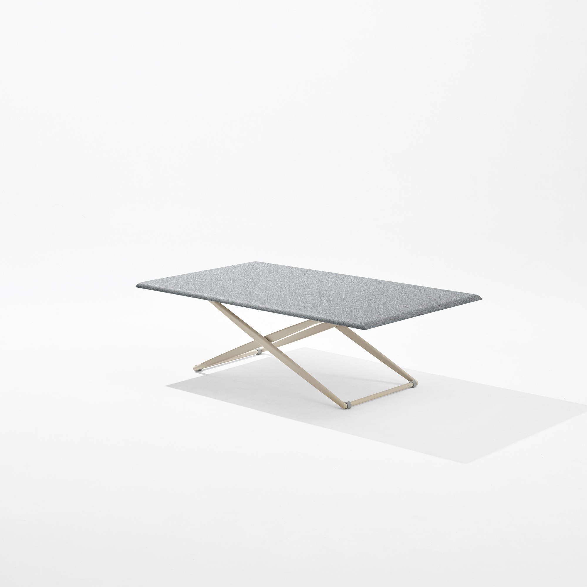 Zebra rectangular Up&Down table with top in speckled aluminium