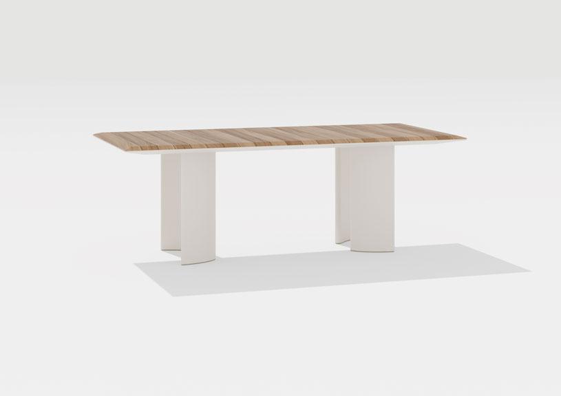 Naca | Tavolo rettangolare con piano in Teak 220/260/300 x 100 x h 74 cm
