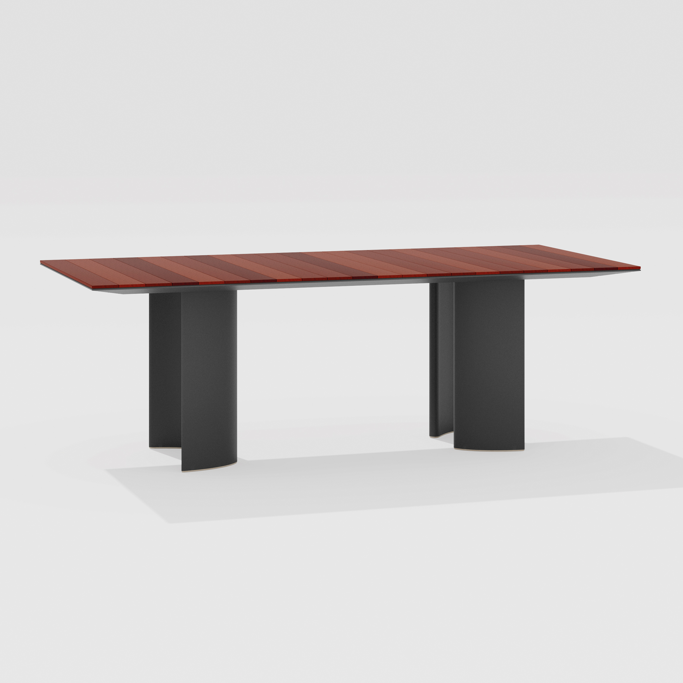 Naca | Tavolo rettangolare con piano in pietra lavica 220/260/300 x 100 x h 73 cm