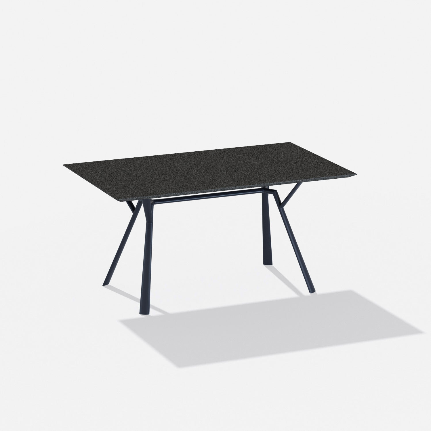 Radice Quadra | Tavolo rettangolare con piano in alluminio puntinato 150/200/290 x 90 x h 74 cm