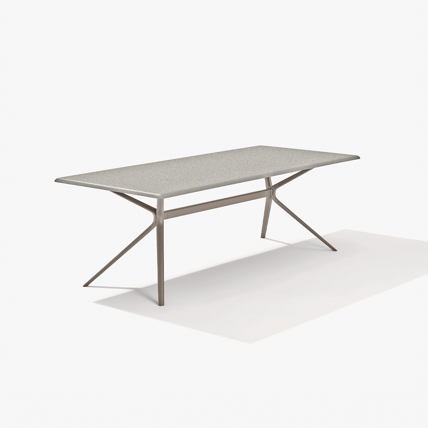 Moai | Tavolo rettangolare con piano in alluminio puntinato cm 160 x 90 x h 74