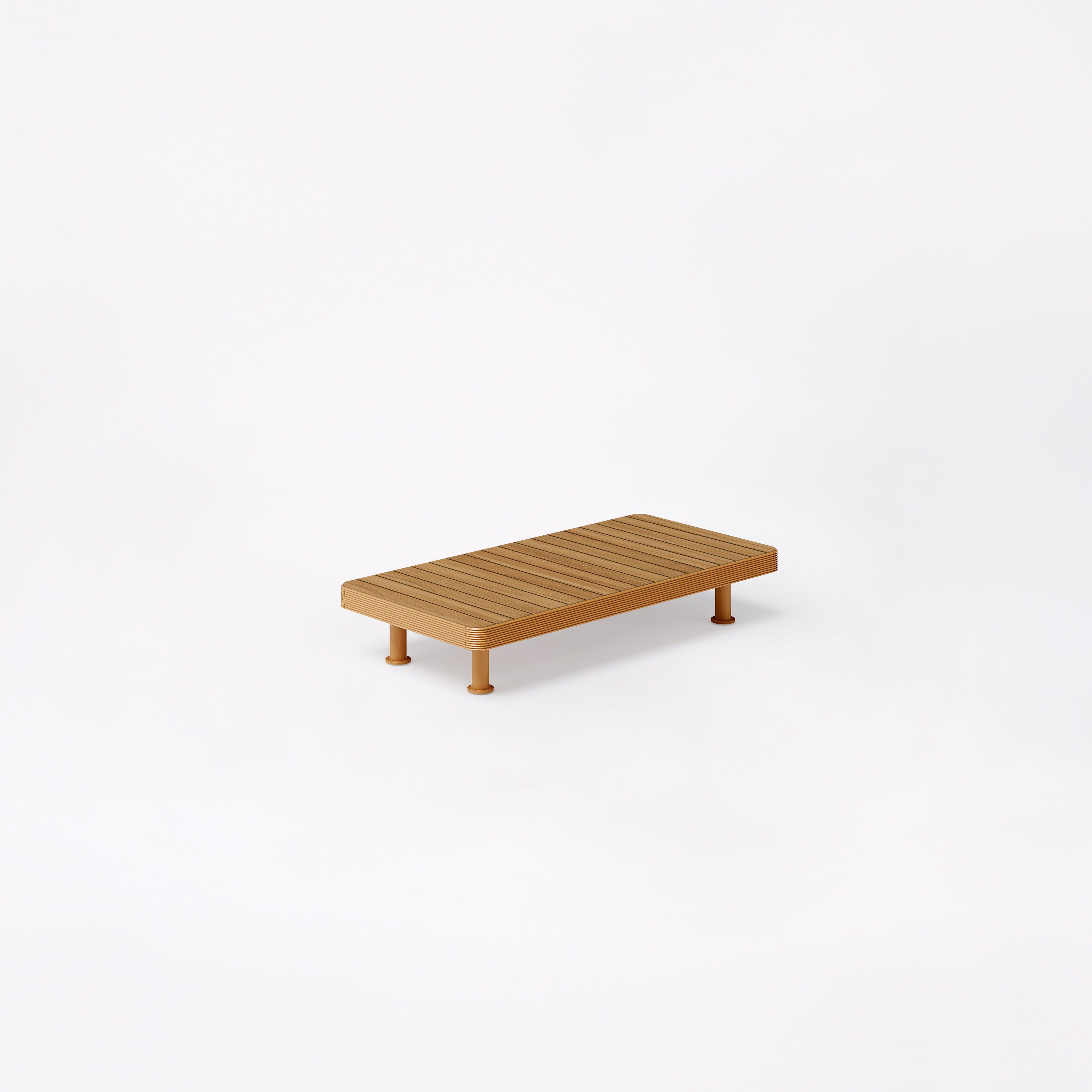 Unduetre | Low rectangular table with top in Teak