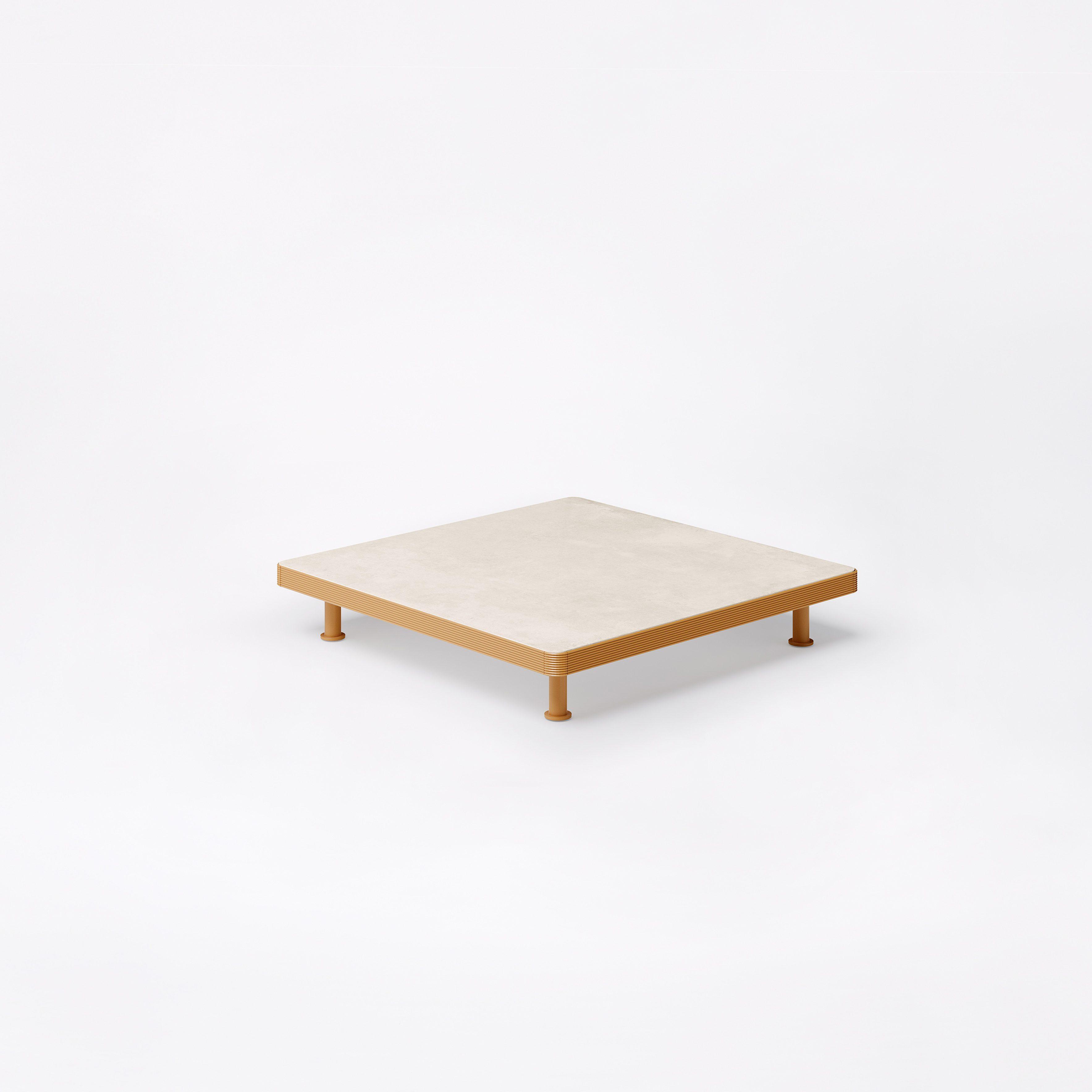 Unduetre | Low square table with top in porcelain stoneware