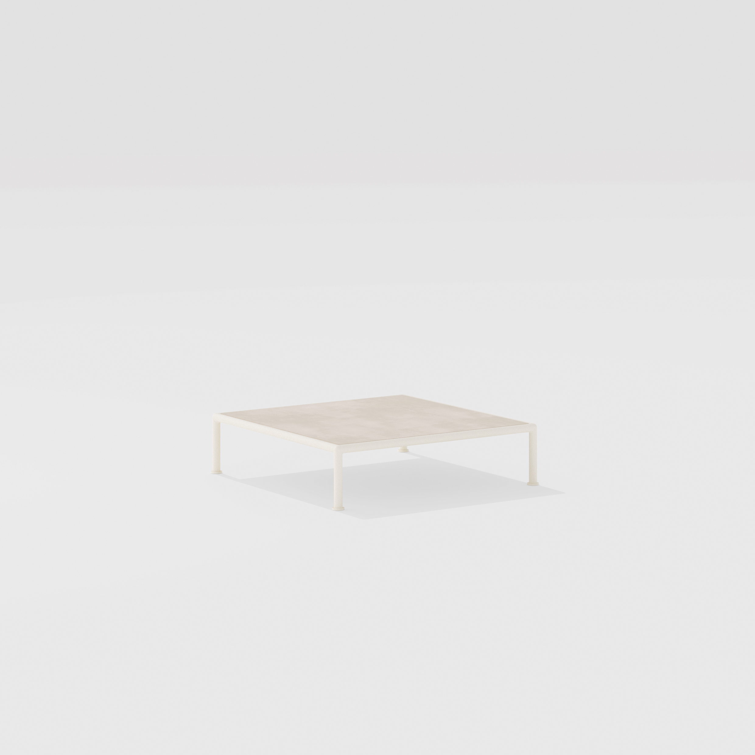 Roè | Tavolo basso quadrato con piano in gres porcellanato 79 x 79 x h 20/30 cm