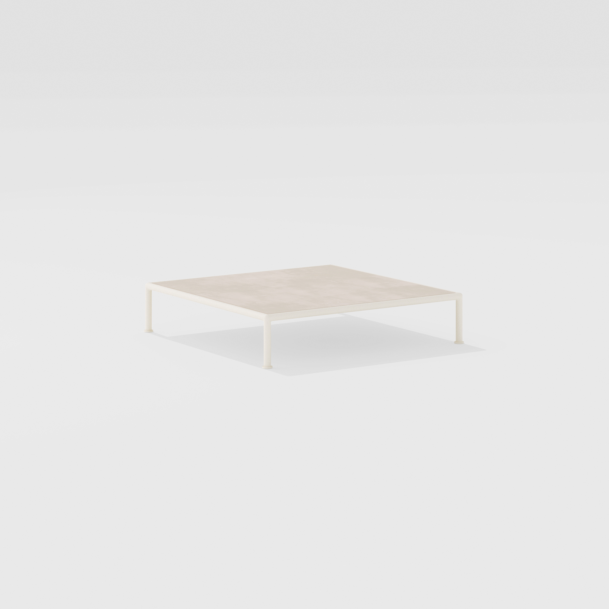 Roè | Tavolo basso quadrato con piano in gres porcellanato 96 x 96 x h 20/30 cm